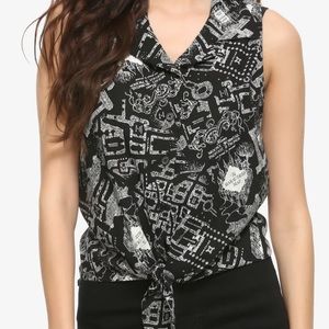 HARRY POTTER MARAUDER’S MAP TIE-FRONT GIRLS TOP